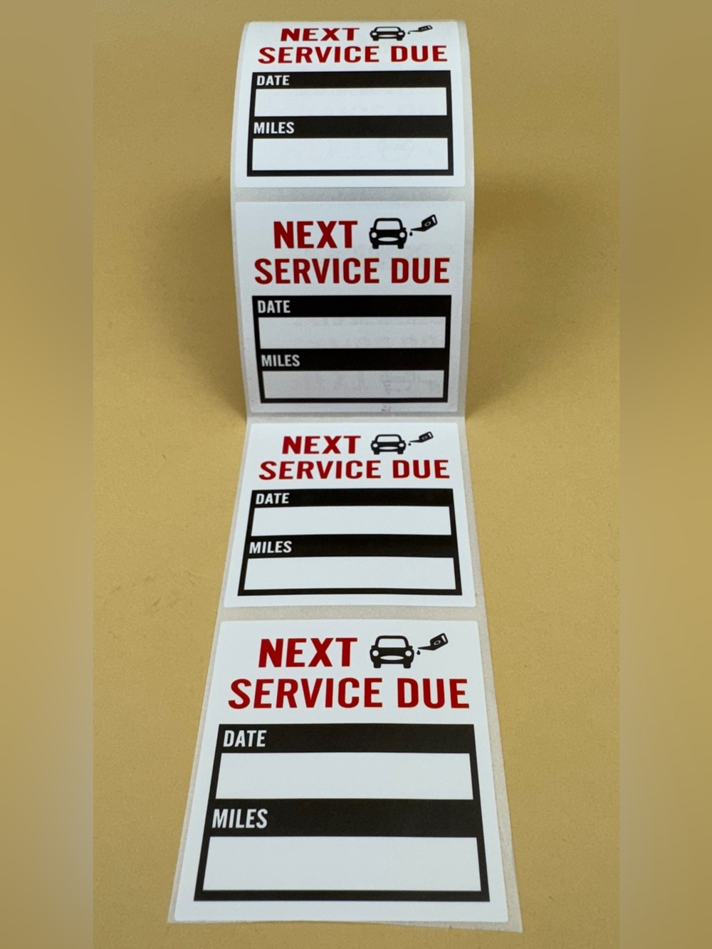 10 Oil Change Service Reminder Stickers Next Due Static Cling Labels 2x2" Black